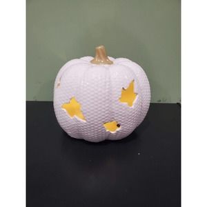 Pre lit ceramic decorative pumpkin